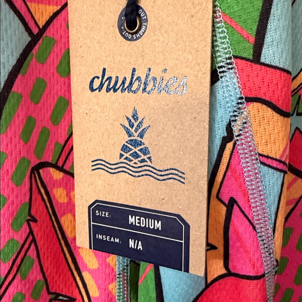 chubbies Bright Tropical Print shirt in Aqua, Pink & Green size M brand new - Picture 2 of 8